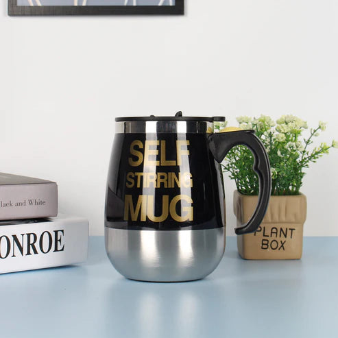 Electric Self-Stirring Coffee Mug – Automatic Stainless Steel Mixer Cup for Home, Office & Travel (401–500ml)
